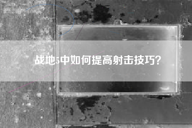 战地5中如何提高射击技巧？