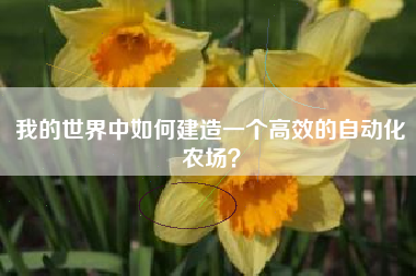 我的世界中如何建造一个高效的自动化农场？