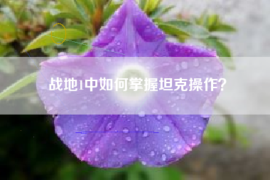 战地1中如何掌握坦克操作？